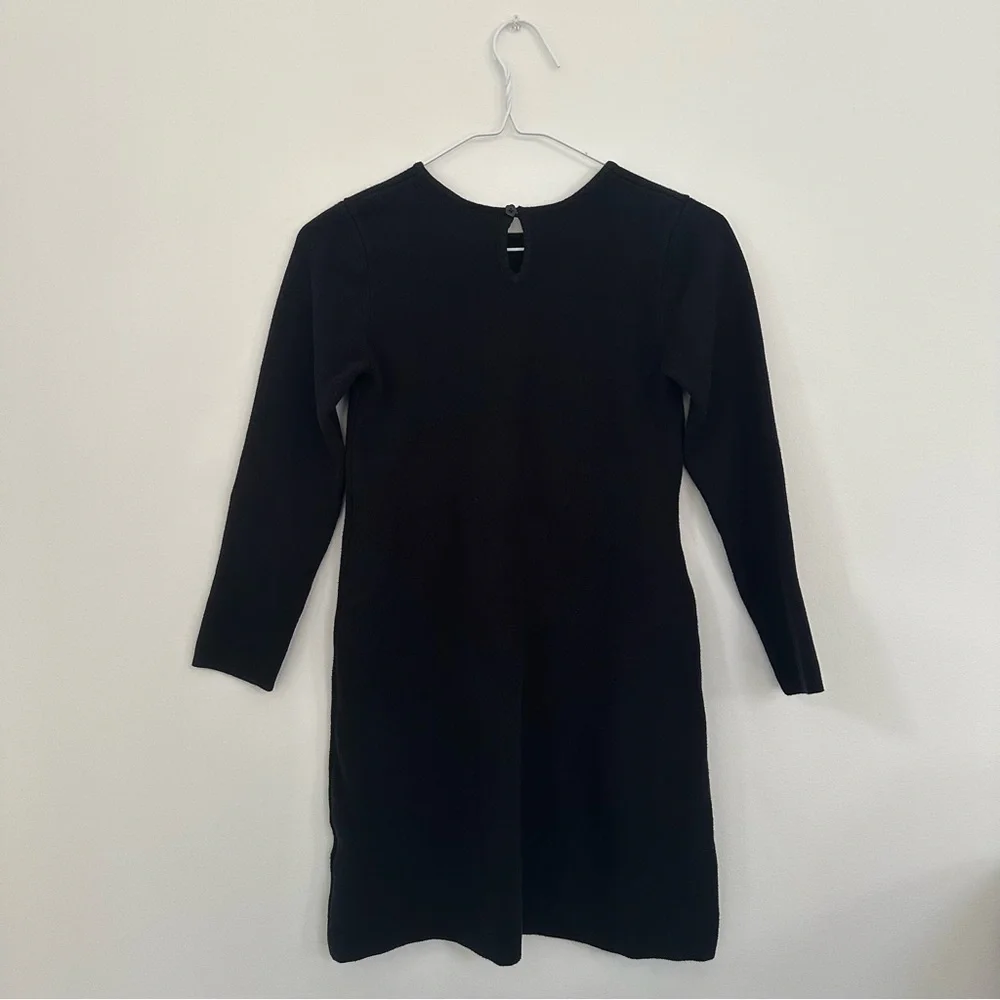 Hanna Andersson 100% Cotton Knit Sweater Dress Black & White  Girls size 10 Xmas